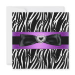 Zebra Event Invitation Purple bow