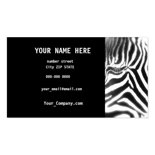 ZEBRA EYE Business  Card Business Card