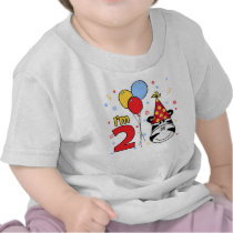 Zebra Face  2nd Birthday t-shirts