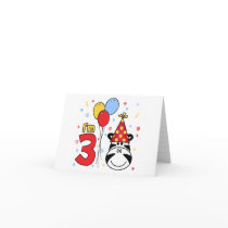 Zebra Face 3rd Birthday Invitation cards