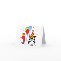 Zebra Face First Birthday Invitation cards by Kewlkids Zebra Face First Birthday Invitation cards