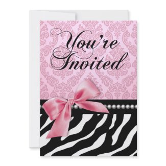 Zebra Fascination 40th Birthday Party invitation