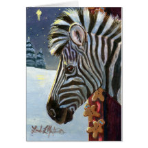 Zebra For Christmas Greeting Cards
