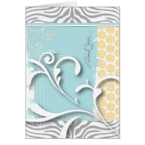 {Zebra Framed} Patterned Thank You Card cards