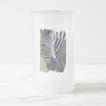 Zebra Frosted Glass Beer Mug
