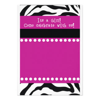 Zebra Girl Baby Shower Invitations