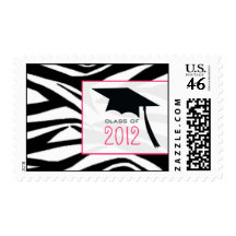 Zebra & Graduation Cap Class of 2012 Stamp