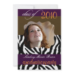 Zebra Graduation Invitation Photo/plum