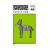 Zebra - Green postage by thepunkangel Zebra - Green postage