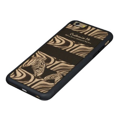 Zebra Head Carved® Maple iPhone 6 Plus Bumper Case