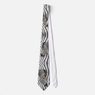 Zebra head on zebra stripes neck ties by YourSafariExpert