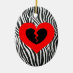 Zebra Heart Christmas Ornament Zebra Heart Christmas Ornament