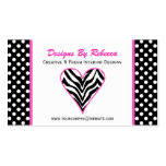 Zebra Heart & Polka Dots Business Card