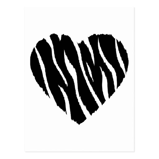 Zebra Heart Postcard Zazzle