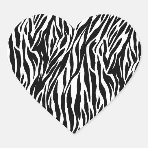 zebra heart sticker Zazzle
