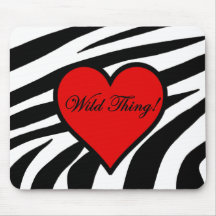 Zebra Heart - Wild Thing Mouse Pads