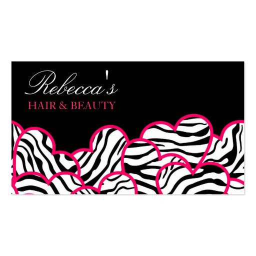 Zebra Hearts Design Business Card (front side)