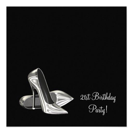 Zebra High Heels Womans  Birthday Party Custom Invitation