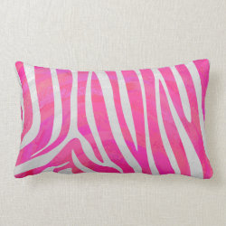 Zebra Hot Pink and White Print Pillows
