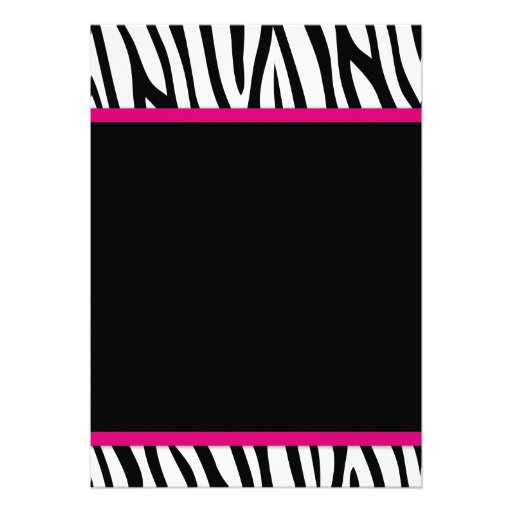 Zebra Hot Pink Printed Bow Sweet 16 Birthday Party Personalized Invitations