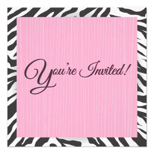 Zebra Ice Skating Party Invitations