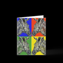 Zebra in four colors Note Card