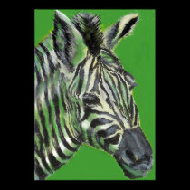 zebra in green -  poster posters