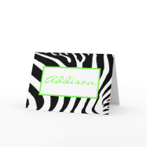 Zebra in Lime Cards