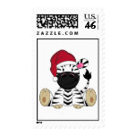 Zebra in Santa Hat Stamp