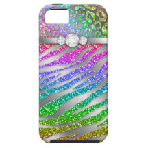 Zebra iPhone Case Mate Tough Rainbow Glitter S