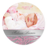 Zebra Jewelry Baby Girl Sticker Pink Silver
