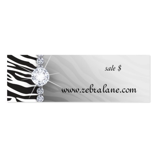 Zebra Jewelry Hang Tag Fashion Business Card Template (front side)