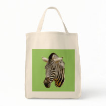 Zebra Jumbo Grocery Tote Canvas Bags