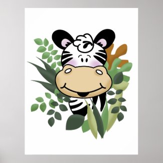 Zebra Jungle Art Print