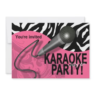 Zebra Karaoke Girls' Night Out Party invitation