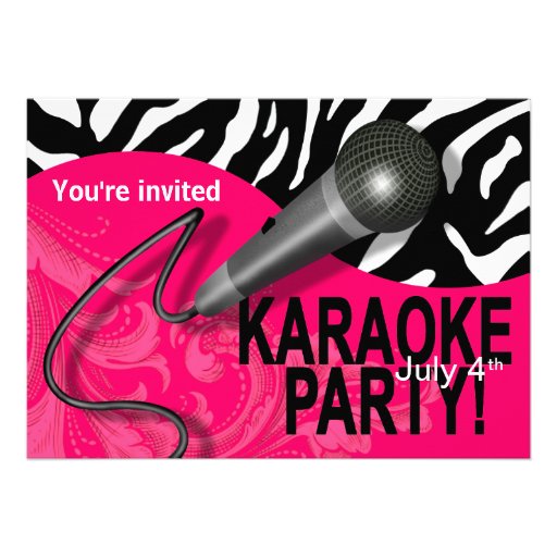 Zebra Karaoke Girls' Night Out Party Invite