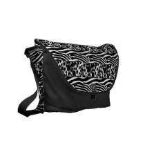 Zebra Leopard Black White  Messenger Bag