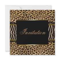 Zebra Leopard Party Custom Announcements