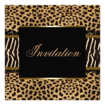 Zebra Leopard Party Custom Announcements