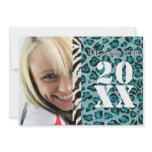 Zebra Leopard Print, Graduation Announcement