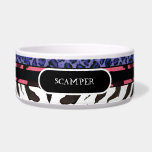 Zebra Leopard Print Large Dog Food Feeding Dish Dog Water Bowls