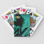 Zebra Martini Masquerade Party aqua Bicycle Playing Cards