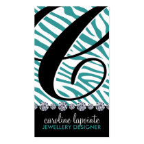 Zebra "Monogram C" Jewelry Designer Business Cards
