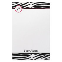 Zebra Monogram Stationery