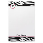 Zebra Monogram Stationery