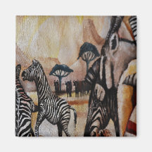 Zebra Mural Refrigerator Magnet