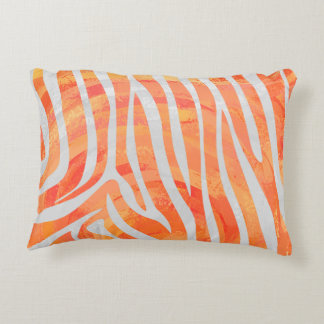 Orange White Zebra Animal Print Pillows - Decorative & Throw Pillows Zazzle