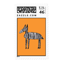 Zebra - Orange postage by thepunkangel Zebra - Orange postage