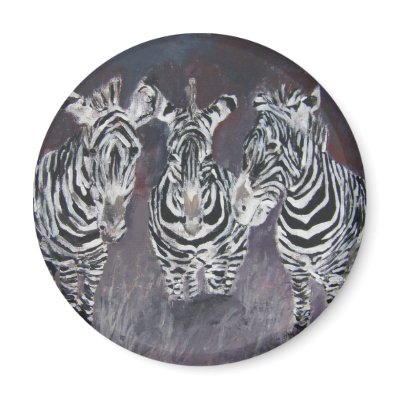 zebra-painting magnets by dereklovessheila