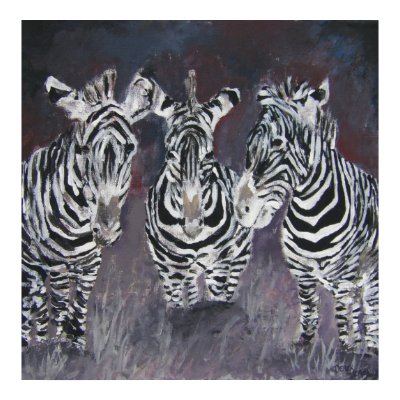 zebra painting posters by dereklovessheila